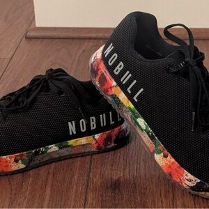 NOBULL Black Trainers with Multicolor Sole